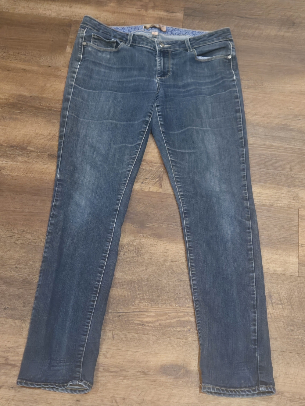 PAIGE Women's Straight Leg Jeans  Dark Blue Wash